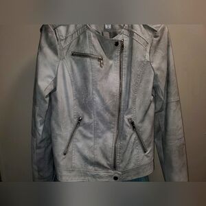 Women's Gray Biker Jacket